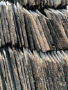 Old clay tile tiles stacked Royalty Free Stock Photo