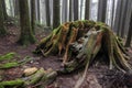 Old root Big tree at Alishan national park area in Taiwan Royalty Free Stock Photo