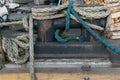 Old rope background. Big sea rope Royalty Free Stock Photo