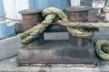 Old rope background. Big sea rope Royalty Free Stock Photo