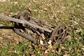 Old rotary bladed push lawnmower