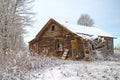 Old rotten abandoned house in the village.