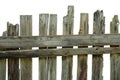 Old rotten fence of pine boards