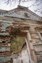 Old rotten house facade in borjomi