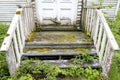 Old rotting covered stairs on a building Royalty Free Stock Photo