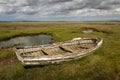 old rotting rowing boat