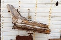 An Old Rotting Timber Boat Rudder