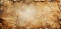 Old rough antique parchment paper texture background with distressed vintage stains, worn torn edges Royalty Free Stock Photo