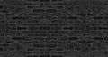 Old rough black brick wall distressed texture. Dark gray brickwork. Gloomy grunge background Royalty Free Stock Photo