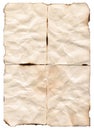 Old rough paper with burnt edges.Crumpled sheet of paper. Royalty Free Stock Photo