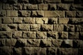 Old rough stone block wall. Black and white image. Royalty Free Stock Photo