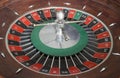 Old roulette wheel in wooden base Royalty Free Stock Photo