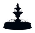 Old round fountain. Vector drawing Royalty Free Stock Photo