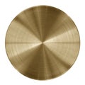 Old round shiny gold metal plate Royalty Free Stock Photo