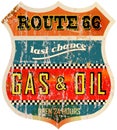 Old route 66 gas station sign Royalty Free Stock Photo