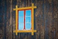 old routed vernacular window Royalty Free Stock Photo