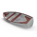 Old row boat isolated on white. 3D illustration Royalty Free Stock Photo