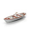 Old row boat isolated on white. 3D illustration Royalty Free Stock Photo