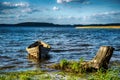 Old rowboat on the lake Royalty Free Stock Photo