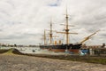 The old Royal Navy frigate HMS Victorious the first iron clad warship in the British Navy and now a floating museum