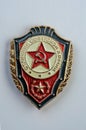 Old rubbed vintage badge. Excellent student of the Soviet army