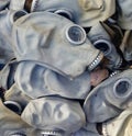 Old rubber gas masks Royalty Free Stock Photo