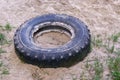 Old rubber tires from the truck Royalty Free Stock Photo