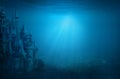 Old ruin castle under the sea Royalty Free Stock Photo