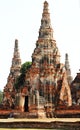 The old ruin of Chaiwattanaram temple,historic site in Ayuttaya Royalty Free Stock Photo