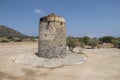 An old ruin near Kolokitha Beach near Elounda in Crete, Greece Royalty Free Stock Photo