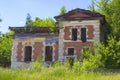 Old ruined abandoned brick manor of a Russian landowner