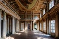 Old ruined abandoned historical mansion, inside view Royalty Free Stock Photo