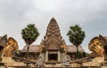 Old ruined abandoned Mansion view. A historic mansion inspired by the Cambodian of Angkor Wat