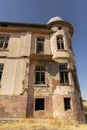 Old ruined abandoned yellow and highrise building in Ankara Turkey Royalty Free Stock Photo