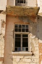 Old ruined abandoned yellow and highrise building in Ankara Turkey Royalty Free Stock Photo