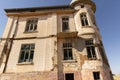 Old ruined abandoned yellow and highrise building in Ankara Turkey Royalty Free Stock Photo