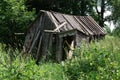 Old ruined barn in the countryside Russian federation