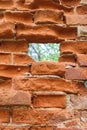 Old ruined brick wall close-up Royalty Free Stock Photo
