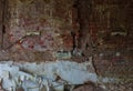 The old and ruined brick wall with plaster, lost places Royalty Free Stock Photo
