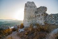 Old ruined castle at sunset Royalty Free Stock Photo