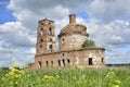 an old ruined church made of clay bricks. Royalty Free Stock Photo