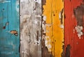 old ruined Colorful painted wooden plank background texture Royalty Free Stock Photo