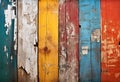 old ruined Colorful painted wooden plank background texture Royalty Free Stock Photo