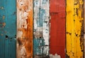 old ruined Colorful painted wooden plank background texture Royalty Free Stock Photo