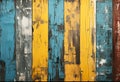 old ruined Colorful painted wooden plank background texture Royalty Free Stock Photo