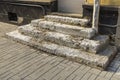 Old ruined concrete stairs before renovation works