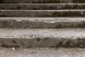 an old ruined concrete and stone staircase in the park Royalty Free Stock Photo