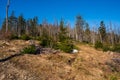 Old ruined forest on mountain top, Czech and slovakia border Velky Polom Royalty Free Stock Photo