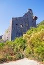 Old ruined fortress. Montenegro, Perast town. Fortress of Saint Cross