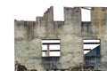 Old ruined house facade